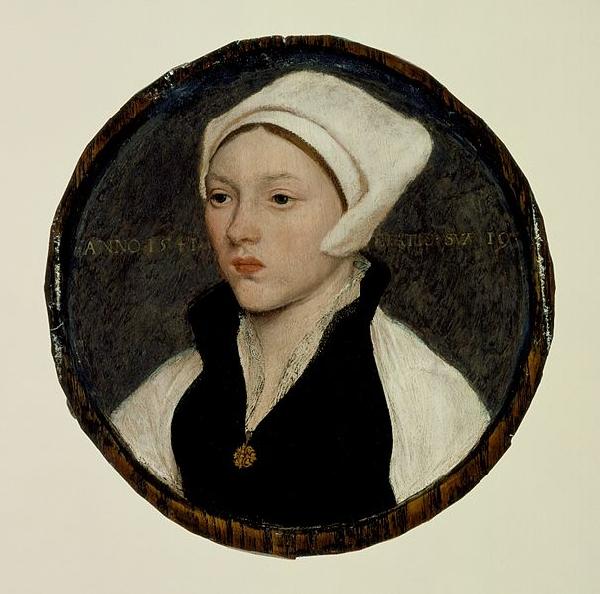 HOLBEIN, Hans the Younger Portrait of a Young Woman with a White Coif Sweden oil painting art